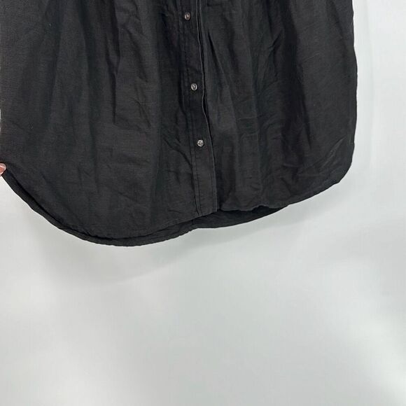 Wilfred Womens Black Short Sleeve Aritzia Bertillon Tunic Button Up Blouse 2XS - Picture 5 of 7